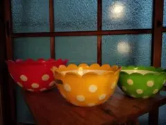 昭和レトロ】NIKKO PLASTICS ポップ フラワー 水玉ボウル 3点 - メルカリ