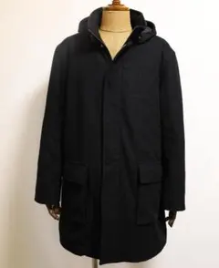 J.CREW ウールフーデッドステンカラーコート 美品vintage黒M