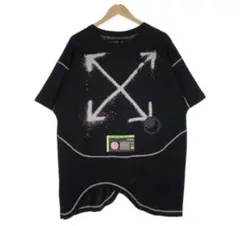 【限定コラボ】オフホワイト×ナイキ☆スプレーロゴTシャツ クロスアロー PSG