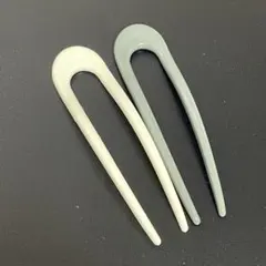 【2/18までの出品】グレー　ホワイト かんざし セット✨