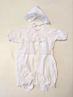 ベビードレス セレモニードレス 新生児 帽子付き 50-60cm