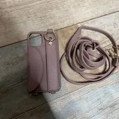 iPhone12 mini ケース ストラップ付き　カード入れ