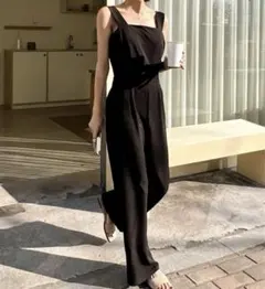 ワイド　ストラップ　ジャンプスーツ