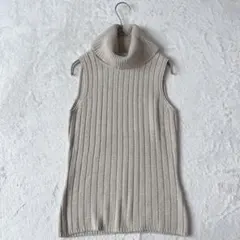 オフオン| オフタートル ノースリーブリブニット【38】サマーニット ベージュのサムネイル