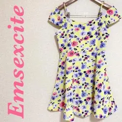 【美品】Emsexcite 花柄　ミニワンピース　オフショルとしても◎