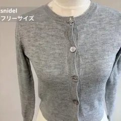 SNIDEL フリーサイズ ビジュー カーディガン グレー ニット 長袖