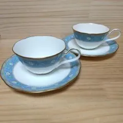 カップ＆ソーサー 2客　ノリタケ　ボーンチャイナ