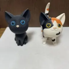 【レトロ】クロネコ　三毛猫　貯金箱　2点セット