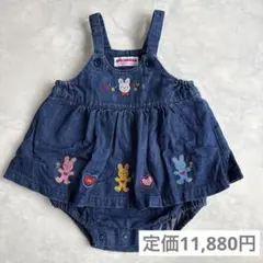 ミキハウス デニム刺繍ワンピース