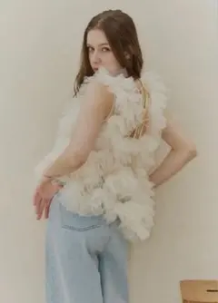 knuth marf U neck tulle bustier 白ビスチェ - メルカリ