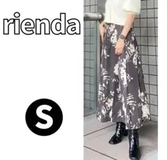 rienda フレアスカート 花柄 ロング リエンダ S 黒 スカート リエンダのサムネイル