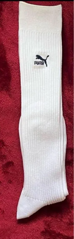 訳あり★PUMA ホワイトリブ編みソックス 22-24cm★新品未使用品