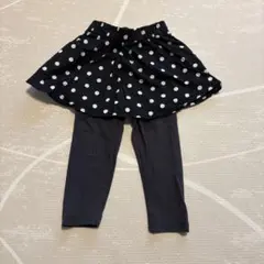 ペアマノン ドットスカート 黒 スカッツ スカンツ レギンス 90