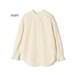 SHIPS】フリルネック 長袖 ブラウス ライトグレー - メルカリ