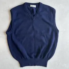 美品✨️ Snifine LL ニットベスト ネイビー ウール100% Vネック