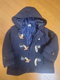 ネイビー フード付きダッフルコート 95cm