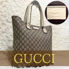 大容量 希少 オールド グッチ GG 総柄 ロゴ レザー トートバッグ A4可