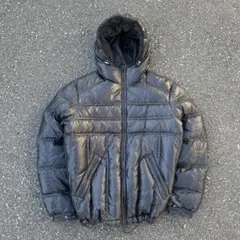 00s OLD UNIQLO ダウンジャケット 光沢 y2k 短丈 テック系　黒