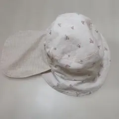 あかちゃん本舗 2way 花柄チェック帽子 54cm
