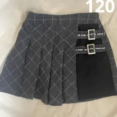 ショートパンツ ズボン120 女の子 キッズ チェックスカート キュロット