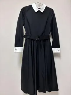 foufou THE DRESS ホワイトカラー ワンピース ブラック