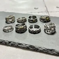 【半額セール！】リング8点セット ヴィンテージ アクセサリー メンズ シルバー