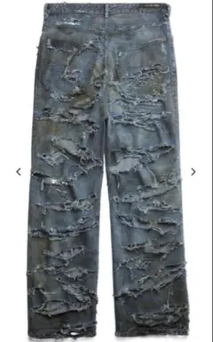 正規品 BALENCIAGA スーパーデストロイ バギーデニム バレンシアガ S 