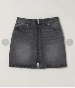 [新品] ジーナシス　フロントZIPデニムミニスカート　ブラック　Mサイズ