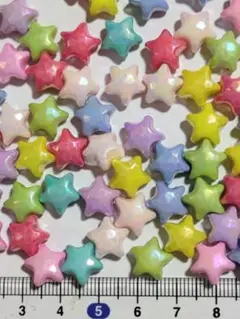 【91】30g・アクリルビーズ・星・多面カット・オーロラMIXカラー