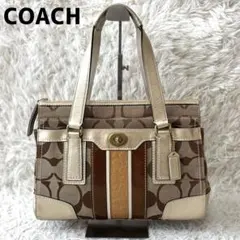 良品✨コーチ 11620 トートバッグ シグネチャー柄 キャンバス×レザー