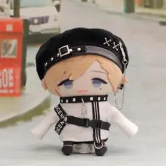ぬい服 10cm ハーネスベルトTシャツベレー帽(ホワイト) 3点セット