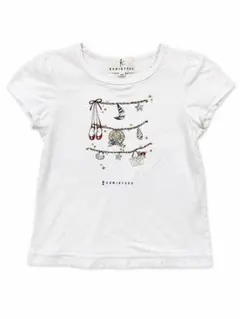 【組曲】100 半袖Tシャツ 白 カットソー ビジュー 女の子のサムネイル