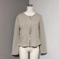 ギャルリーヴィー スウェット カットオフ zip ノーカラー ジャケットのサムネイル
