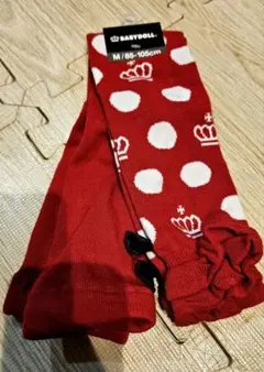 【新品】BABYDOLL 赤色ドット王冠柄 ベビーレギンス M/85-105cm