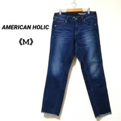 アメリカンホリック スキニー フィット クロップド フリンジ デニム M