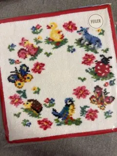 【新作ハイジ】フェイラーハンカチ チャムチャムハイジデイ ホワイト × レッド