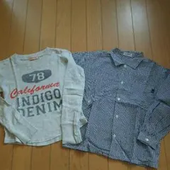 男の子用 長袖Ｔシャツ&シャツセット 120㎝ MACCA