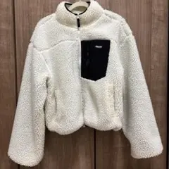 アイボリー フリースジャケット ボアジャケット