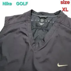 ナイキゴルフ ナイロンベスト メンズXL ブラック Vネック プルオーバー