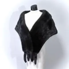 【Dark Mink】ダークミンク リアルファーショール ブラックブラウン
