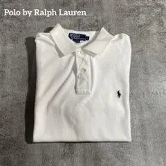 ポロラルフローレン ポロシャツ 白 ワンポイントロゴ Lサイズ鹿の子半袖