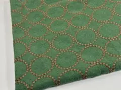刺繍生地.中厚リネン刺繍幅125cm×50cm.黄色地.青糸タンバリン - メルカリ