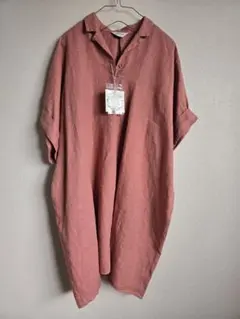 新品 LOISIR ロワズィール リネンチュニック ワンピース 麻 ピンクのサムネイル
