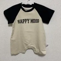HAPPY MOODロンパース ベージュ/ブラック新品