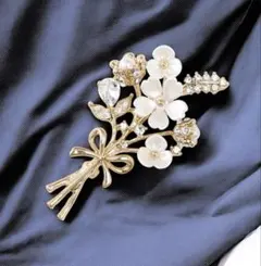 ブローチ　フラワー　セレモニー　結婚式　コサージュ　オケージョン　ゴールド　桜