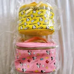 ミニバニティポーチ ミニポーチ ピンク ミッキー ミニー　スヌーピー　黄色