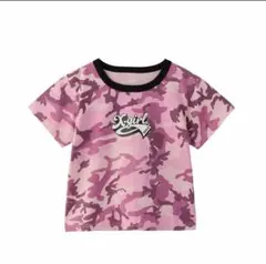 X-girl ピンク カモフラージュ 半袖Tシャツのサムネイル