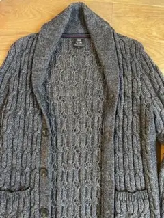 BEAMS HEART グレー ケーブルニット カーディガン M