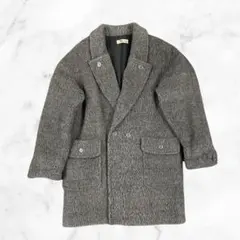 ダブルチェスターコート　グレー　上品　高級感　モード　大人コーデ　秋冬