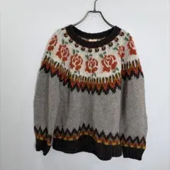 R00314 HAVE A grateful day フェアアイルニット　M